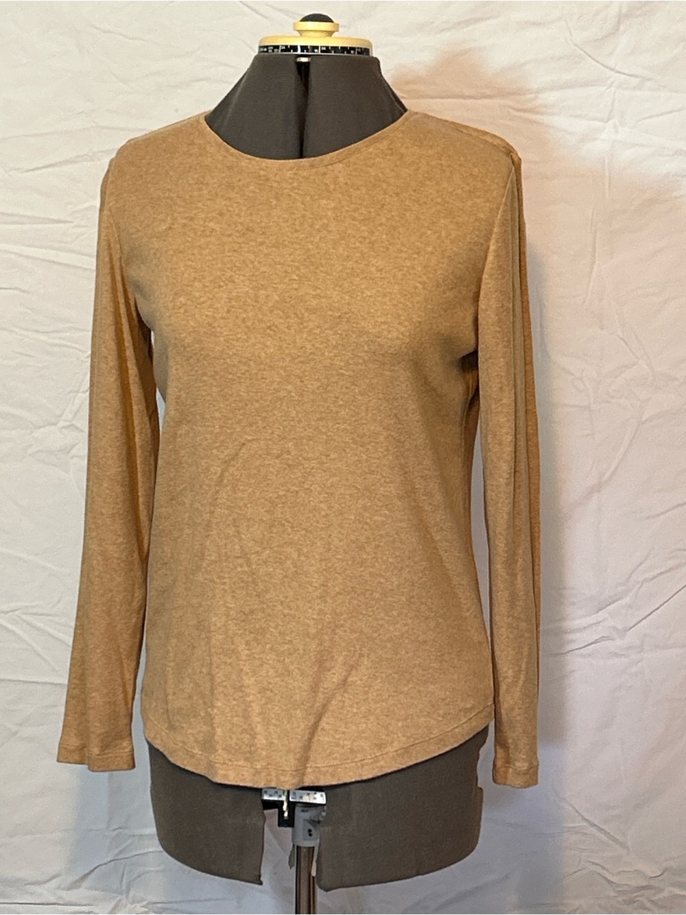 Chico’s Women’s Long Sleeve Crewneck Top - Camel/Brown